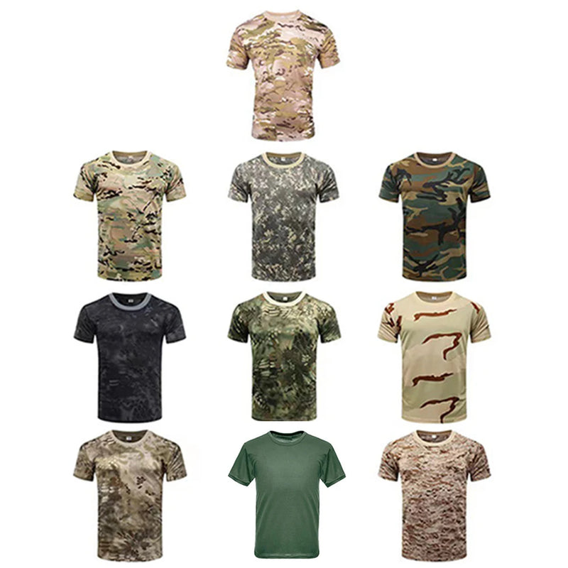 Camiseta Camuflada Exército | Secagem Rápida + Respirabilidade