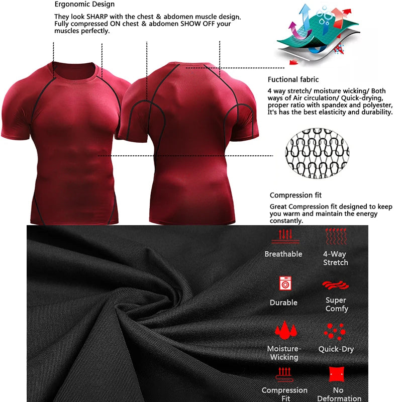 Camiseta de Compressão | T-Shirt com Strecht + Secagem Rápida