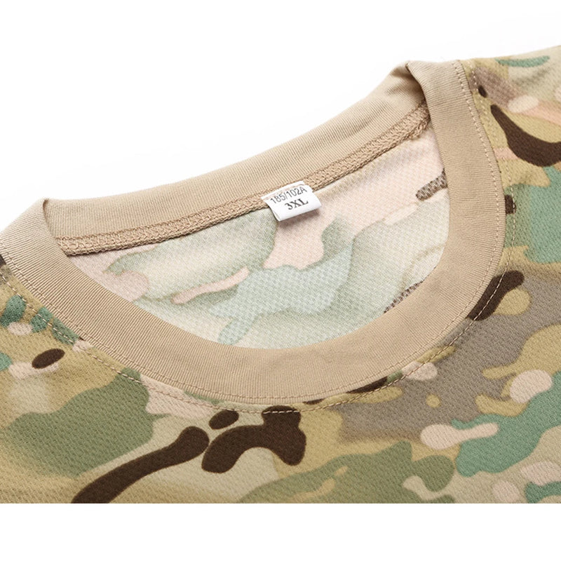 Camiseta Camuflada Exército | Secagem Rápida + Respirabilidade